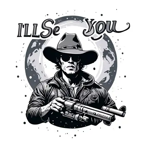 I'll see you space cowboy tattoo design idea