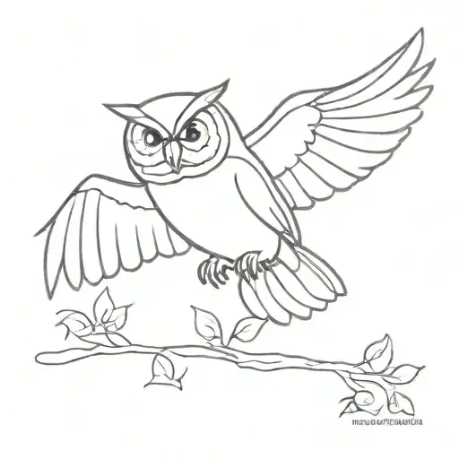 swallon bird flying owl tattoo design idea