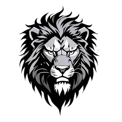 biomech lion boss tattoo design idea
