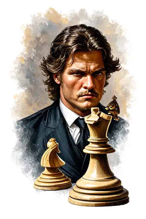  tattoo mural combine Doc Holiday (Val Kilmer version, chess board or pieces, German Roman Catholic empire tattoo design idea