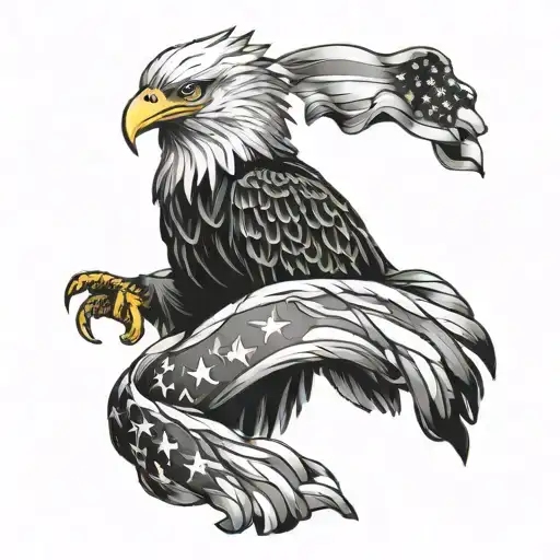 American Flag And Eagle tattoo design idea
