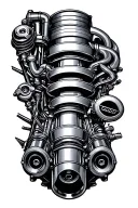 supercharge v8 engine tattoo design idea