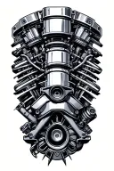 supercharge v8 engine tattoo design idea