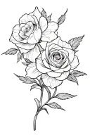 rose and daffodil flowers intertwined tattoo design idea