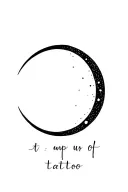 Waxing Crescent Moon and word incipit tattoo design idea
