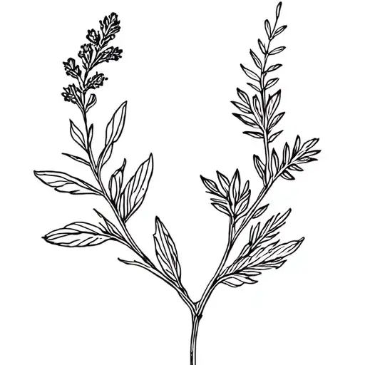 lavande herbs tattoo design idea
