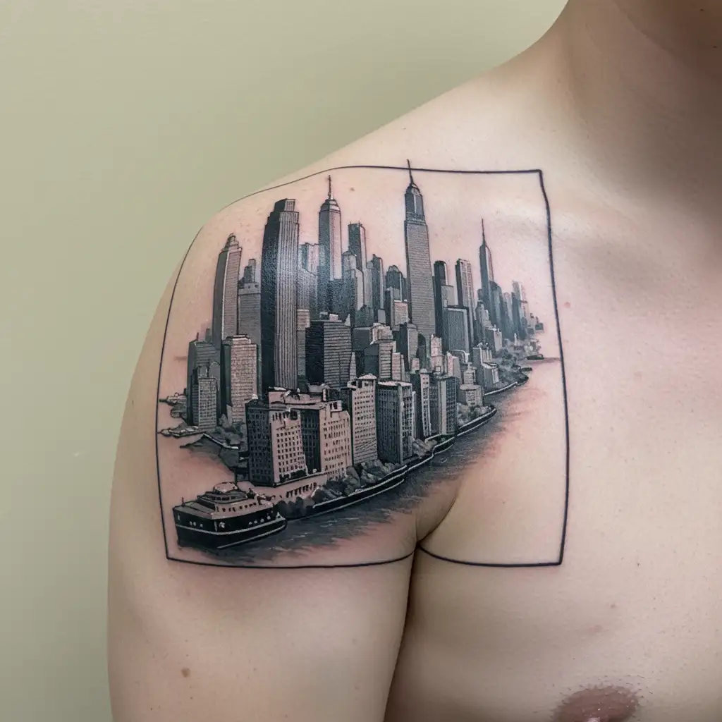 Skyline Nyc tattoo design idea