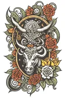 Taurus and Virgo symbol tattoo design idea