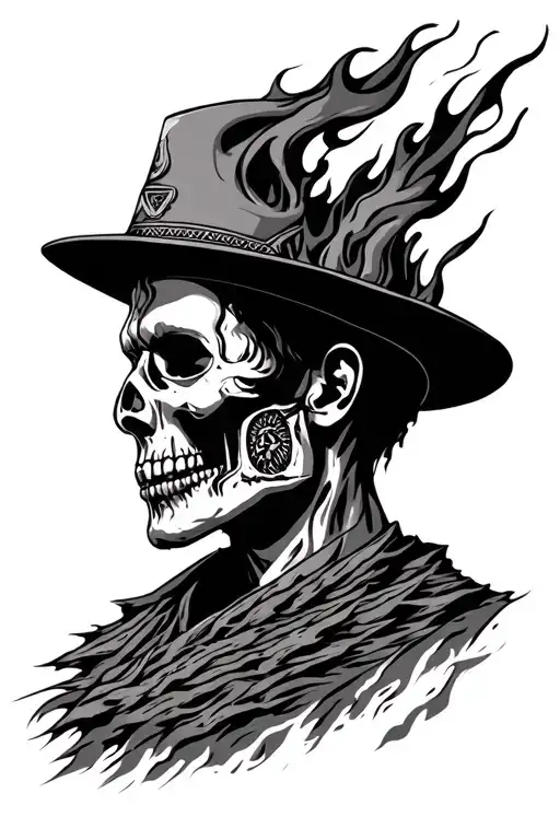 Burning Man, Black Rock City, Fire & Ice tattoo design idea