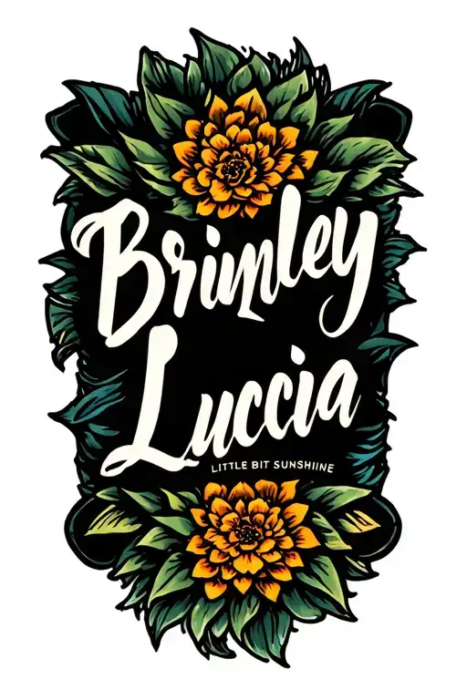 "Brinley Lucia" hurricane storm, little bit of sunshine tattoo design idea