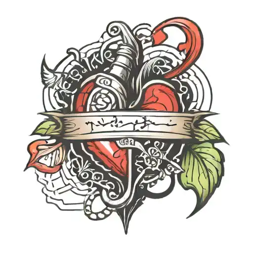 heartbeat line good luck tattoo design idea