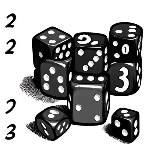 3 dice with area code 2 number on top 5 in middle 3 on bottom die tattoo design idea
