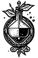 pharmacy symbols like potion tattoo design idea
