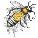 bee and honeycomb tattoo design idea