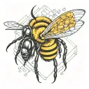 bee and honeycomb tattoo design idea