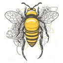 bee and honeycomb tattoo design idea