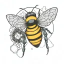bee and honeycomb tattoo design idea