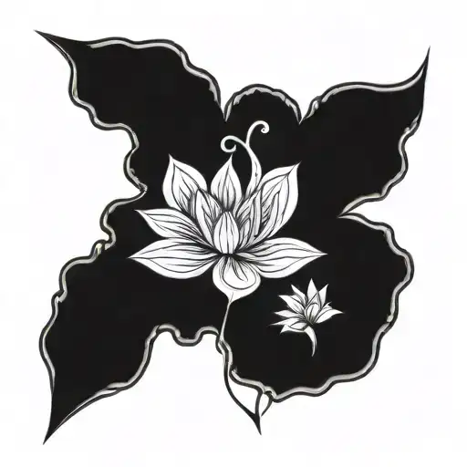 Cross and Airforce Symbol lotus flower tattoo design idea