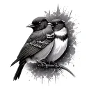 Two Robins tattoo design idea