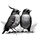 Two Robins tattoo design idea
