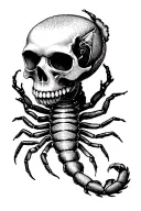 scorpion rose skull  tattoo design idea