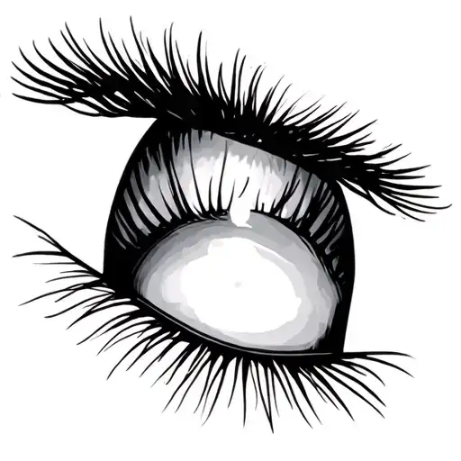 Stylised lashes and across them is written the words from Isaiah 53 tattoo design idea
