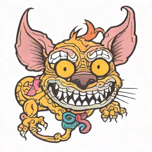 Courage the Cowardly Dog in a traditional tattoo design with bold lines and colors tattoo design idea