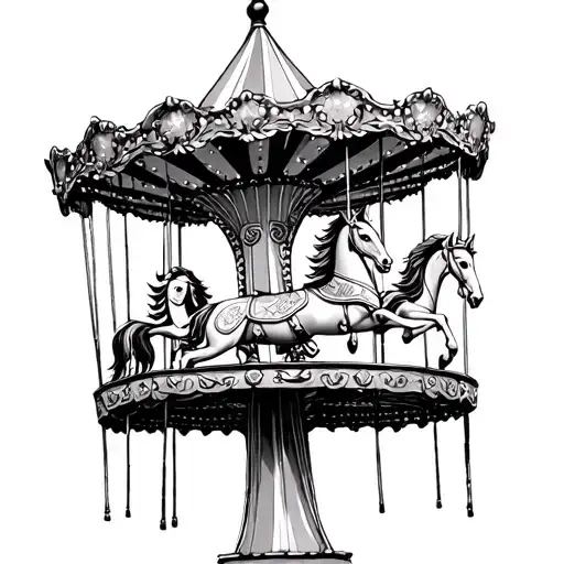 The Carousel Never Stops Turning tattoo design idea