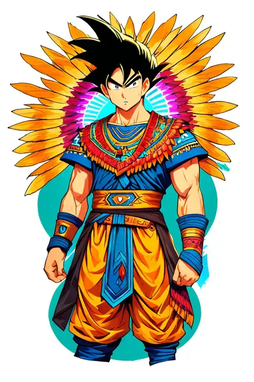 gohan tattoo with Aztec inspired outfit  tattoo design idea