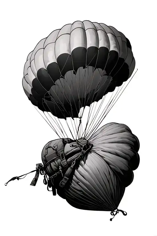 military parachute tattoo design idea