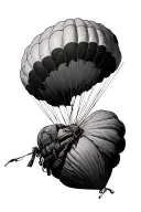 military parachute tattoo design idea