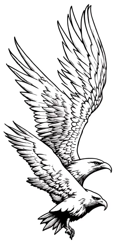 american eagle spreading wings over american navy fleet tattoo design idea
