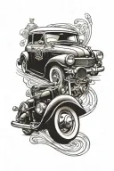 Oldtimer rockabilly style tattoo design idea