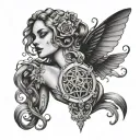 Submissive chastity tattoo design idea