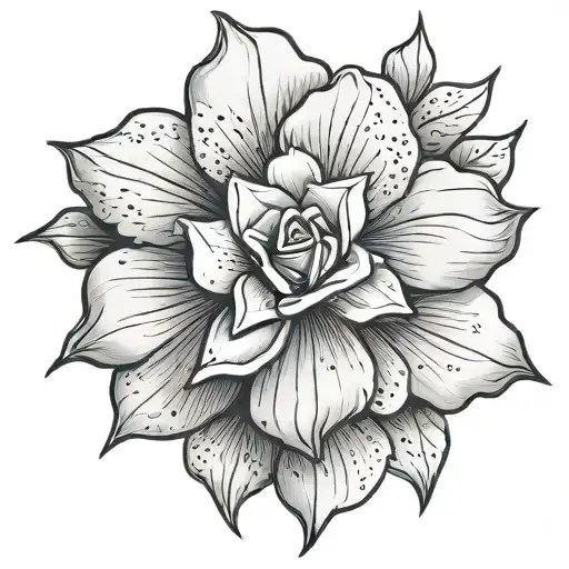desert rose tattoo design idea