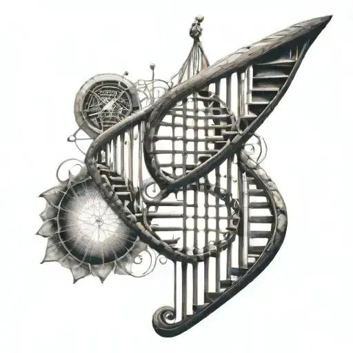 Dna and fibonacci sequence tattoo design idea