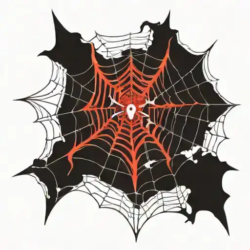 spiderweb,kuromi,black,white tattoo design idea