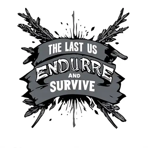 The Last of Us endure and survive written tattoo design idea