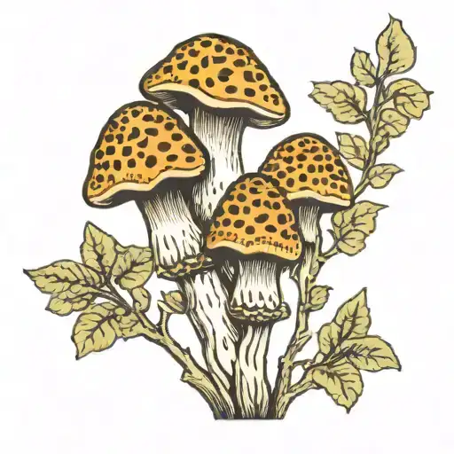morel mushroom tattoo design idea