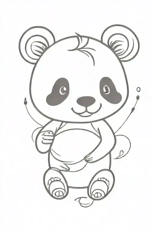cute baby Panda tattoo design idea