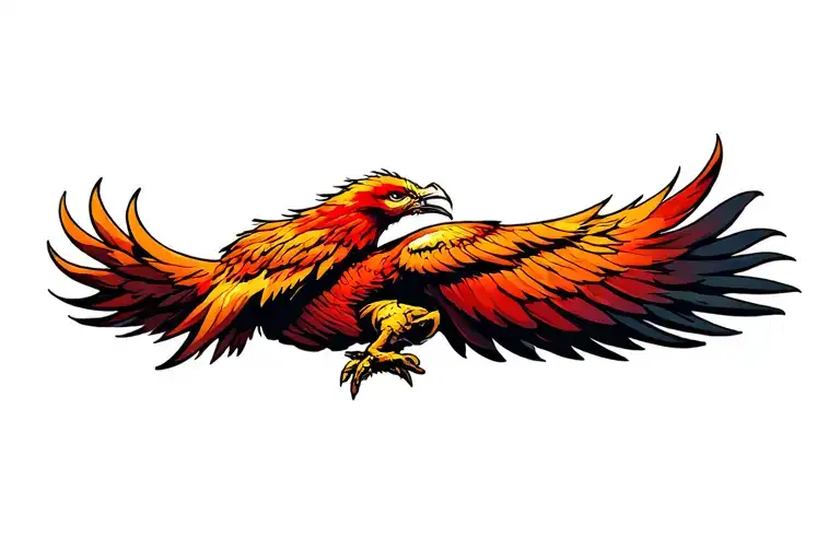phoenix eating its own tail wrapped tattoo design idea