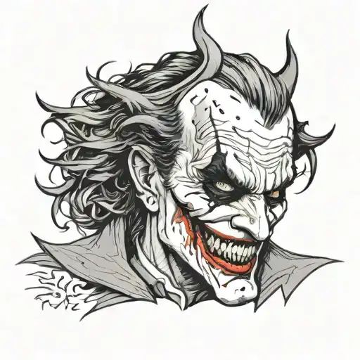 Joker Tattoo Not fein Batman but a real Joker with the Deep meaning about how Psycho I am tattoo design idea