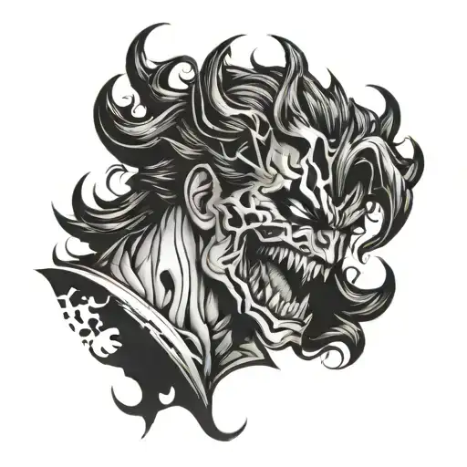 Jonathan Joestar merging with Venom tattoo design idea