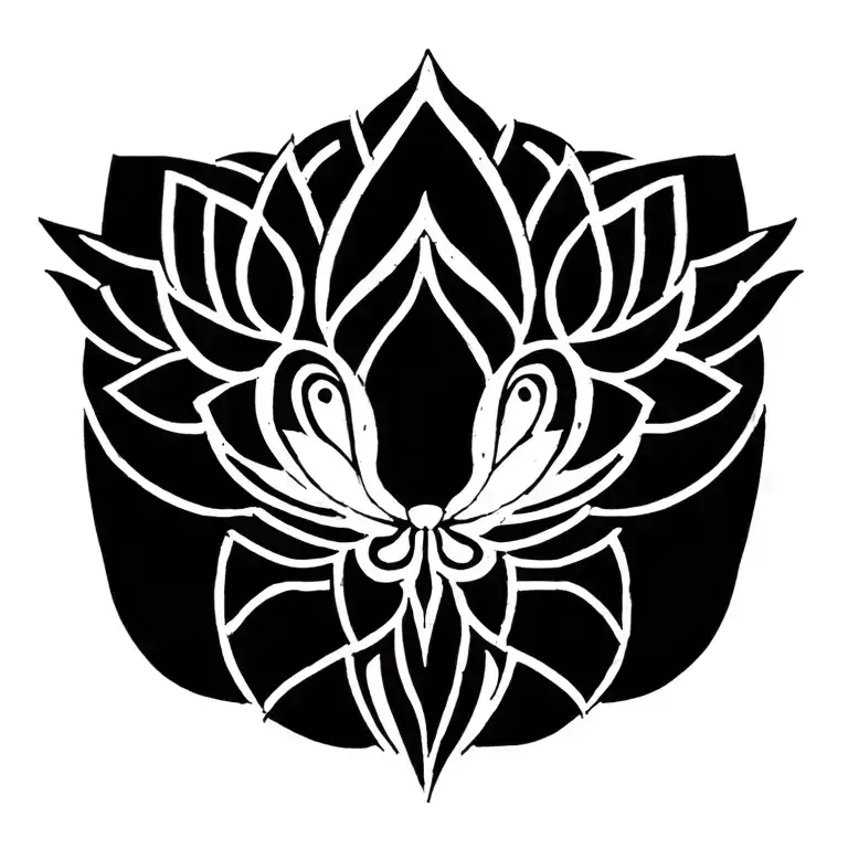 Elegant tattoo design to cover an old cat tattoo on the back of a woman's neck. The design should incorporate a sacred geometric element, like a lotus flower or mandala, flowing gently upward along the spine. Fine line or dotwork style only, no solid black patches. Feminine, graceful, spiritual. Design must integrate naturally with the neck anatomy and leave room for future vertical tattoo expansion down the spine (like a phoenix). The new tattoo should fully disguise the old one without being heavy or dark. Black and grey ink only. tattoo design idea