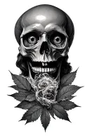 eye blimp world is yours smoke fancy leafing Ben franklin skull tattoo design idea