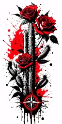 Southwest, Cactus, Dead Roses, Compass tattoo design idea