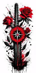 Southwest, Cactus, Dead Roses, Compass tattoo design idea