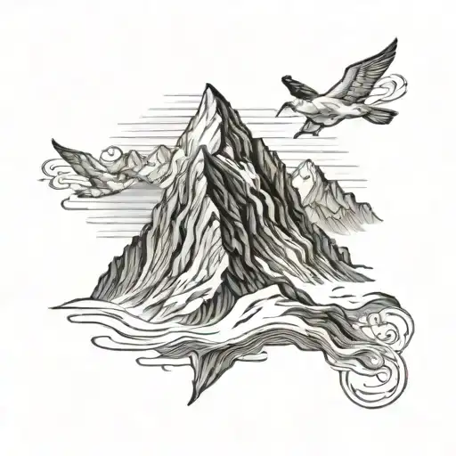 Bietschhorn (Mountain in Switzerland) with thunders tattoo design idea