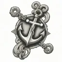 number 3 with anchor tattoo design idea