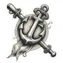 number 3 with anchor tattoo design idea